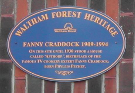 Fanny Cradock plaque